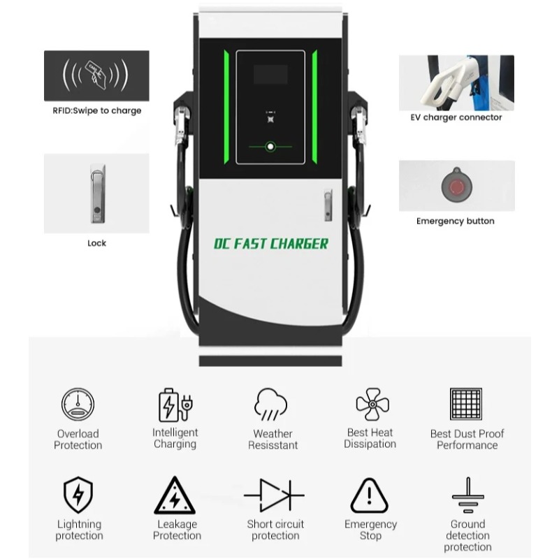 Stasiun Pengisian Daya EV DC 3 - Dc Fast Charger 30Kw Wallbox Commercial ulasan dan harga