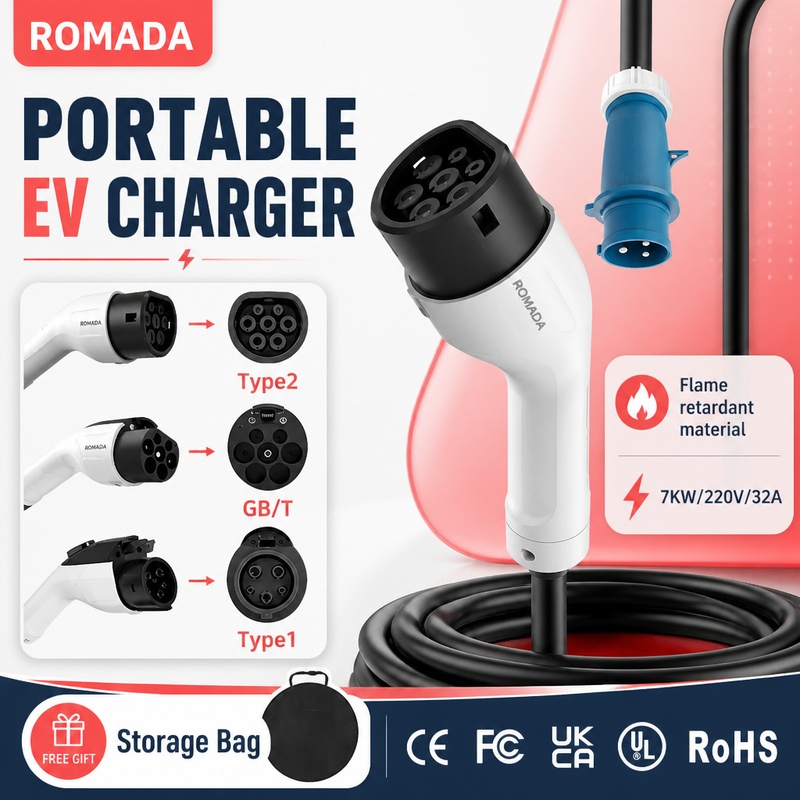 Pengisi Daya Portabel Kendaraa - Portable Ev Charger 32A Type 2 Cee Plug ulasan dan harga